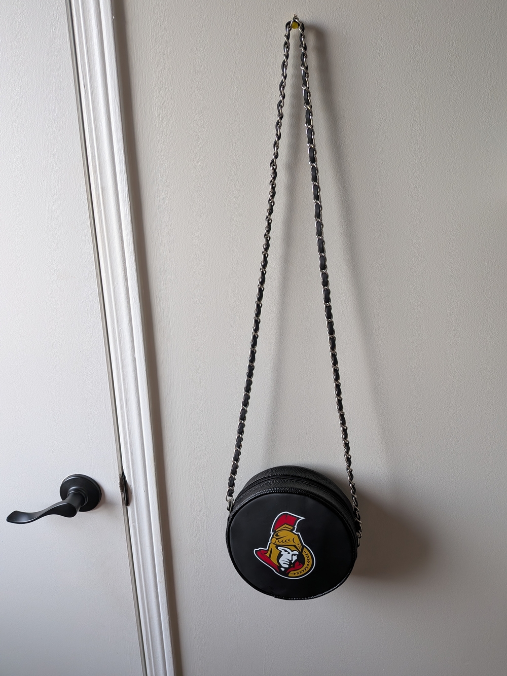 New Ottawa Senators Round Crossbody Bag - Black with Team Logo